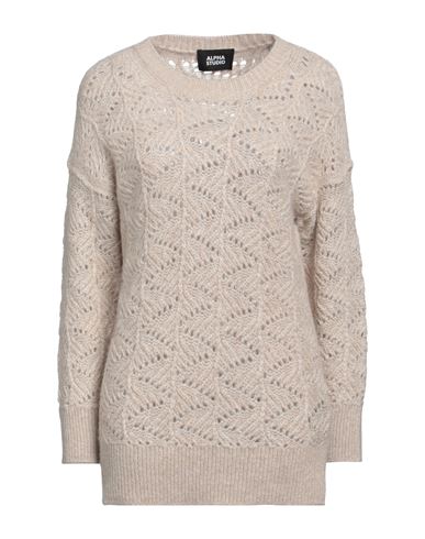 Alpha Studio Woman Sweater Beige Size 6 Alpaca Wool, Polyamide, Wool In Beige