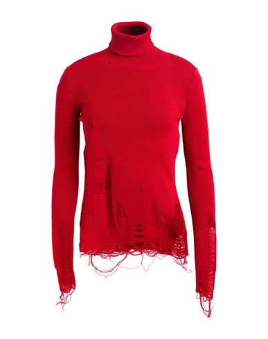 MM6 MAISON MARGIELA MM6 MAISON MARGIELA WOMAN TURTLENECK RED SIZE L ACRYLIC, VIRGIN WOOL 