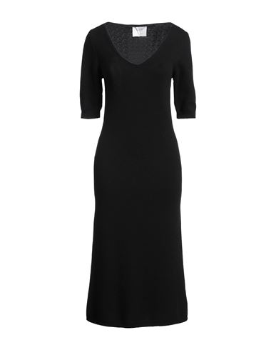Daniele Fiesoli Collezione N_01 Woman Midi Dress Black Size M Wool, Cashmere In Black