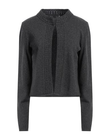 Alberta Ferretti Woman Cardigan Charcoal Size 8 Virgin Wool, Cashmere In Grey