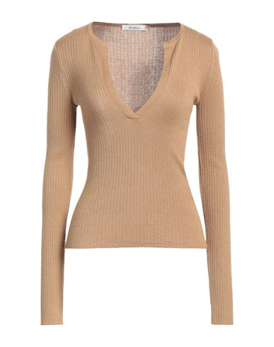 Shop Max Mara Woman Sweater Camel Size L Silk, Cashmere In Beige
