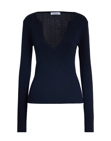 Max Mara Woman Sweater Midnight Blue Size L Silk, Cashmere