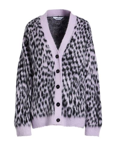 Msgm Woman Cardigan Lilac Size S Acrylic, Polyamide, Mohair Wool In Purple
