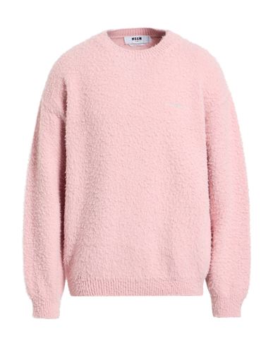 Msgm Man Sweater Pink Size M Acrylic, Wool, Alpaca Wool In Pink