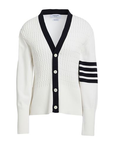 Thom Browne Woman Cardigan White Size 5 Cotton In White