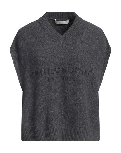 PHILOSOPHY DI LORENZO SERAFINI PHILOSOPHY DI LORENZO SERAFINI WOMAN SWEATER GREY SIZE 6 POLYAMIDE, VISCOSE, WOOL, ELASTANE 