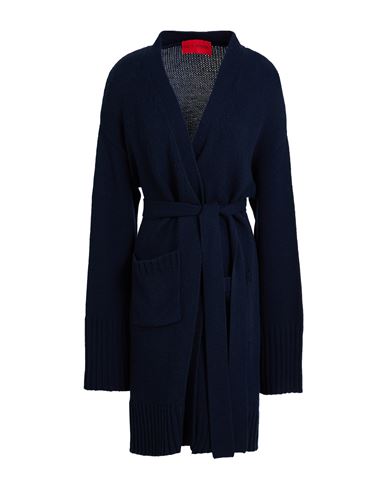 Wild Cashmere Woman Cardigan Midnight Blue Size 8 Wool, Cashmere In Blue