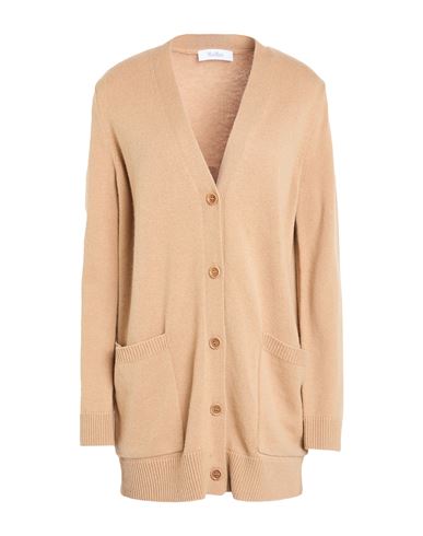 Max Mara Sequin Embellished Wool Cashmere Cardigan In Beige