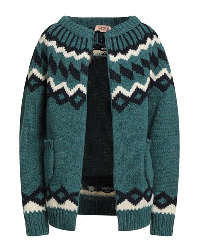 N°21 Woman Cardigan Deep Teal Size Xs Virgin Wool In Green