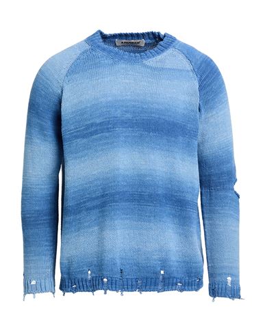 A Paper Kid Man Sweater Azure Size L Recycled Cotton, Polyester In Blue