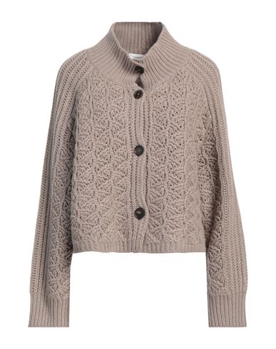 Fabiana Filippi Woman Cardigan Khaki Size 10 Virgin Wool, Silk, Cashmere In Beige