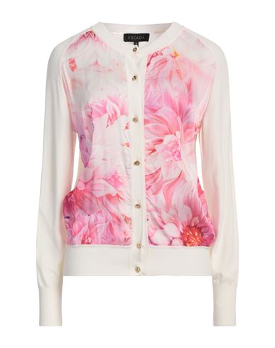 Escada Woman Cardigan Ivory Size Xl Viscose, Polyester