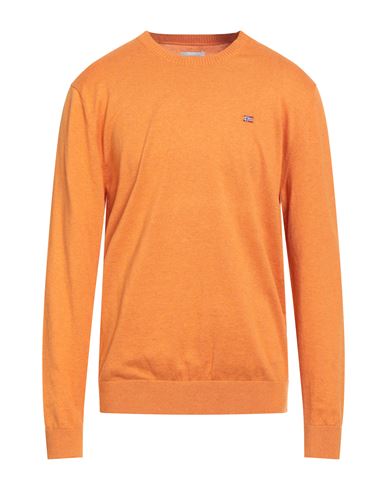 Napapijri Man Sweater Mandarin Size Xxl Cotton In Orange