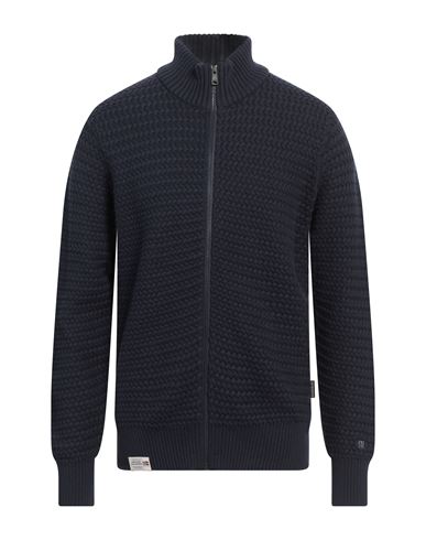 Napapijri Man Cardigan Midnight Blue Size L Cotton In Blue