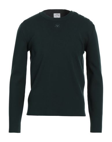 Courrèges Courreges Man Sweater Dark Green Size L Viscose, Polyester In Green