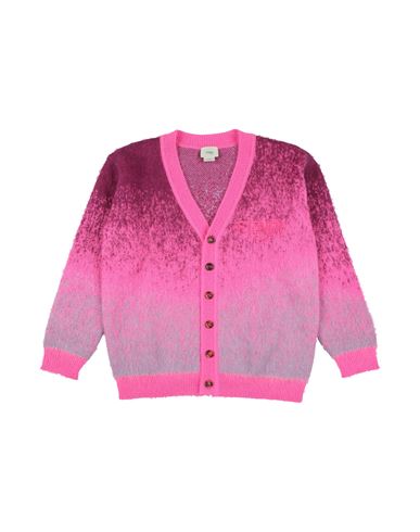 Fendi Toddler Girl Cardigan Fuchsia Size 4 Mohair Wool, Polyamide, Wool, Alpaca Wool, Polyester In Pink