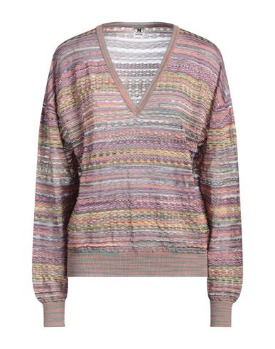 Missoni Woman Sweater Pink Size Xl Viscose, Cotton, Mohair Wool, Alpaca Wool, Polyamide In Purple