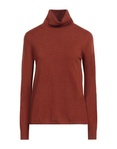 Max Mara Studio Woman Turtleneck Rust Size Xl Wool, Cashmere