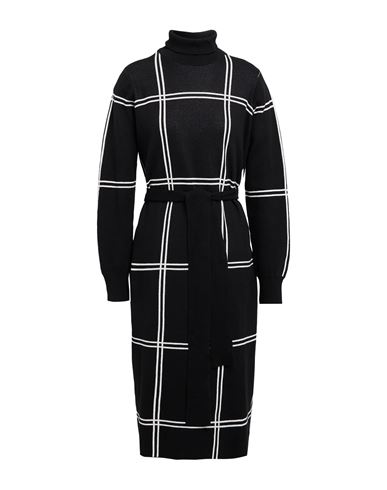 BARBOUR BARBOUR WOMAN MIDI DRESS BLACK SIZE 10 COTTON, POLYAMIDE 
