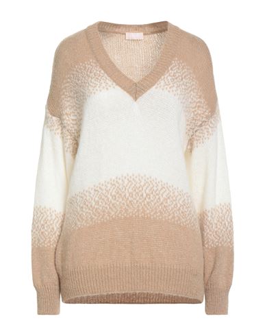 Liu •jo Woman Sweater Camel Size S Acrylic, Polyamide, Alpaca Wool, Metallic Polyester In Brown
