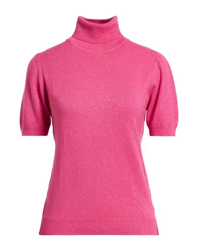 Jijil Woman Turtleneck Fuchsia Size 8 Viscose, Polyamide, Polyester, Metallic Fiber In Pink