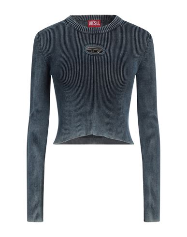 Diesel Woman Sweater Blue Size M Cotton In Blue