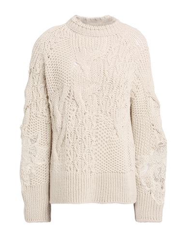 Ermanno Scervino Woman Sweater Beige Size 6 Virgin Wool, Acrylic, Cotton, Polyester, Polyamide In Nude