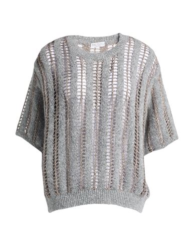 Brunello Cucinelli Woman Sweater Grey Size M Wool, Mohair Wool