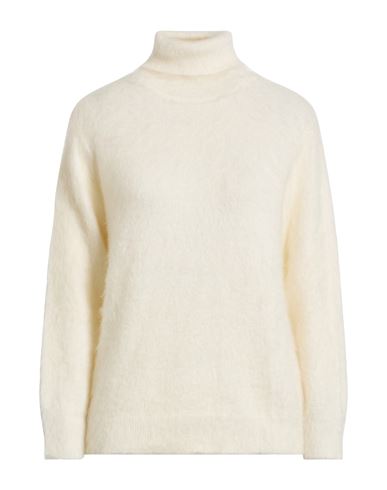 Alberta Ferretti Woman Turtleneck Ivory Size 4 Mohair Wool, Polyamide, Virgin Wool In Neutral