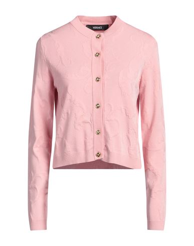 Versace Woman Cardigan Pink Size 4 Viscose, Cotton, Polyester