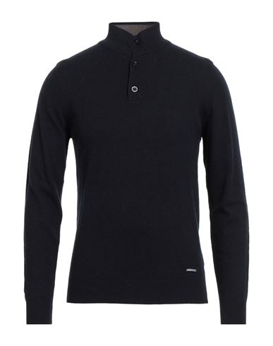 Why Not Brand Man Turtleneck Navy Size L Wool, Viscose, Nylon, Cashmere In Black