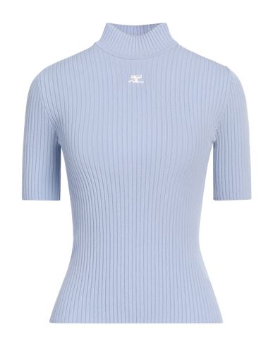 Courrèges Courreges Woman Turtleneck Light Blue Size S Viscose, Polyester