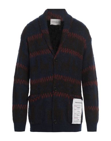 AMARANTO AMARANTO MAN CARDIGAN MIDNIGHT BLUE SIZE XL ACRYLIC, POLYAMIDE, MOHAIR WOOL, WOOL, VISCOSE 