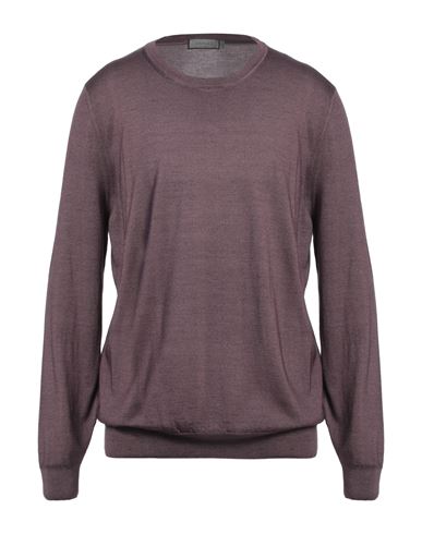 Canali Man Sweater Purple Size 46 Wool, Silk