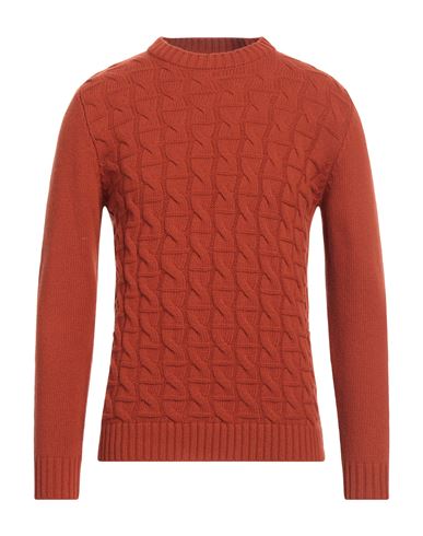 GREY DANIELE ALESSANDRINI GREY DANIELE ALESSANDRINI MAN SWEATER RUST SIZE 38 WOOL, POLYAMIDE 