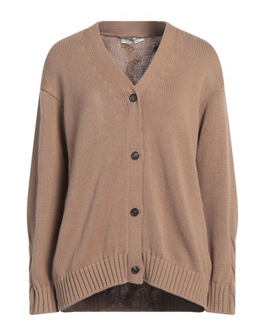 Shop 's Max Mara Woman Cardigan Camel Size L Cotton In Beige