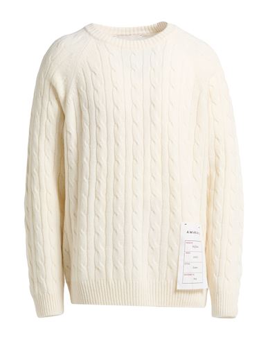 Amaranto Man Sweater Ivory Size Xl Wool, Cashmere In White