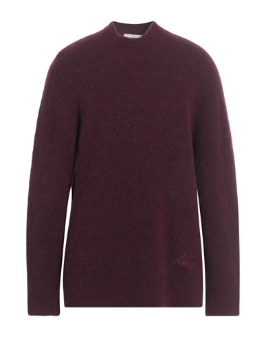 Laneus Man Sweater Plum Size 44 Baby Alpaca Wool, Polyamide, Virgin Wool In Burgundy