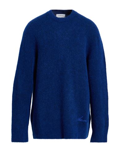 Laneus Man Sweater Bright Blue Size 44 Baby Alpaca Wool, Polyamide, Virgin Wool In Blue