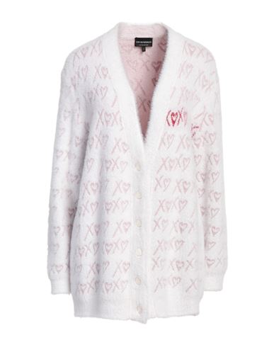 EMPORIO ARMANI EMPORIO ARMANI WOMAN CARDIGAN WHITE SIZE L POLYAMIDE, VISCOSE, POLYESTER 