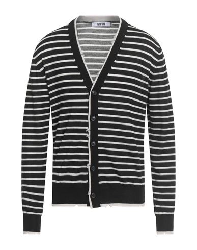 Grifoni Man Cardigan Black Size 38 Virgin Wool In Black