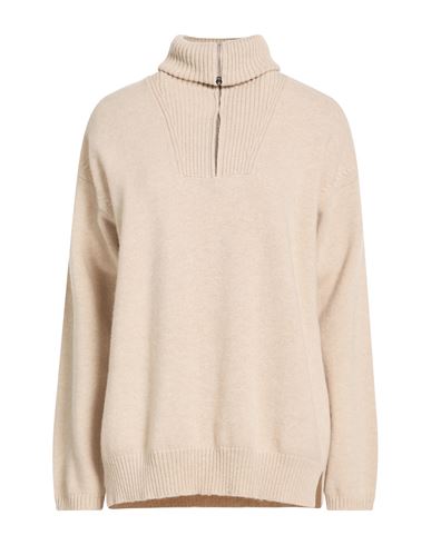 Fedeli Woman Turtleneck Beige Size 6 Virgin Wool, Cashmere In Neutral
