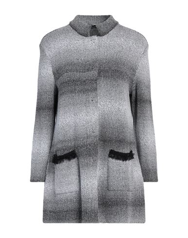 Anneclaire Woman Cardigan Grey Size 14 Cotton, Polyamide In Grey