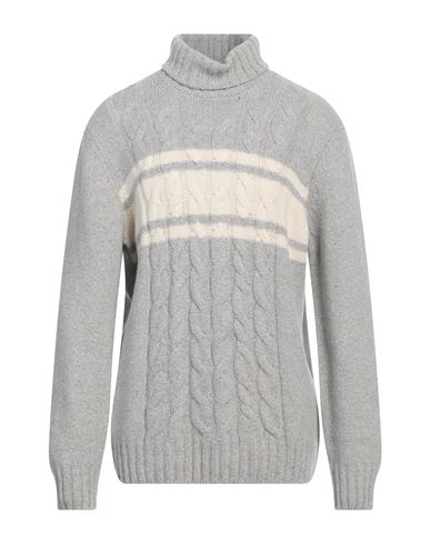 La Fileria Man Turtleneck Light Grey Size 48 Cashmere, Virgin Wool