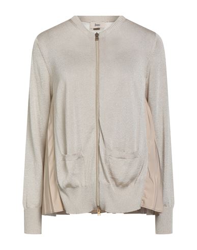 Herno Woman Cardigan Beige Size 10 Viscose, Metallic Fiber, Polyester In Sand