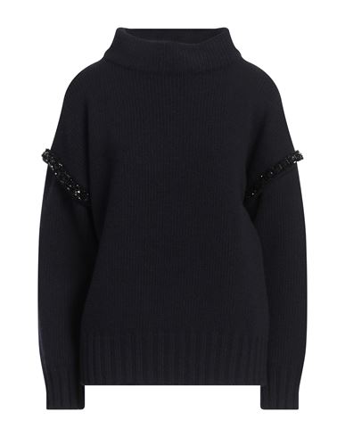 Max Mara Woman Turtleneck Midnight Blue Size M Virgin Wool In Blue