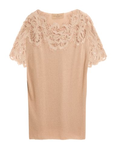 Ermanno Scervino Woman Sweater Camel Size L Cashmere, Mohair Wool, Polyamide, Polyester, Cotton