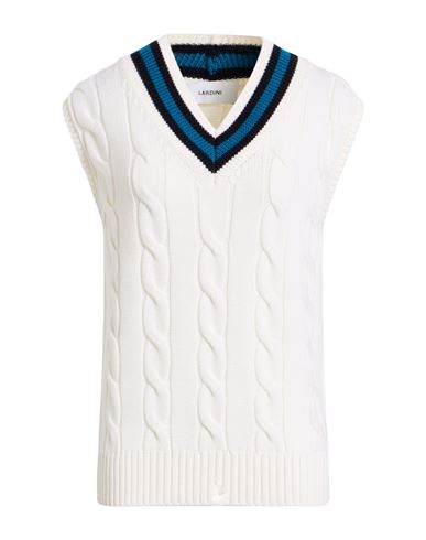 Lardini Man Sweater Ivory Size 38 Wool In White