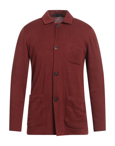 Lardini Man Cardigan Rust Size Xl Wool, Cotton