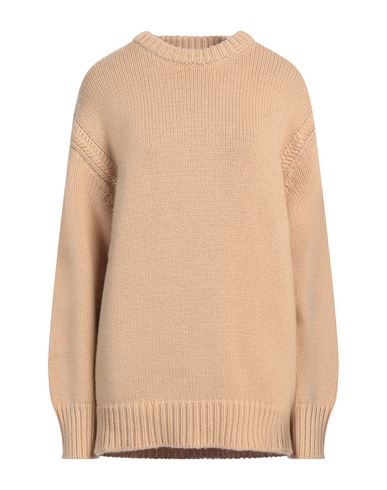 Chloé Woman Sweater Camel Size S Cotton, Cashmere In Beige